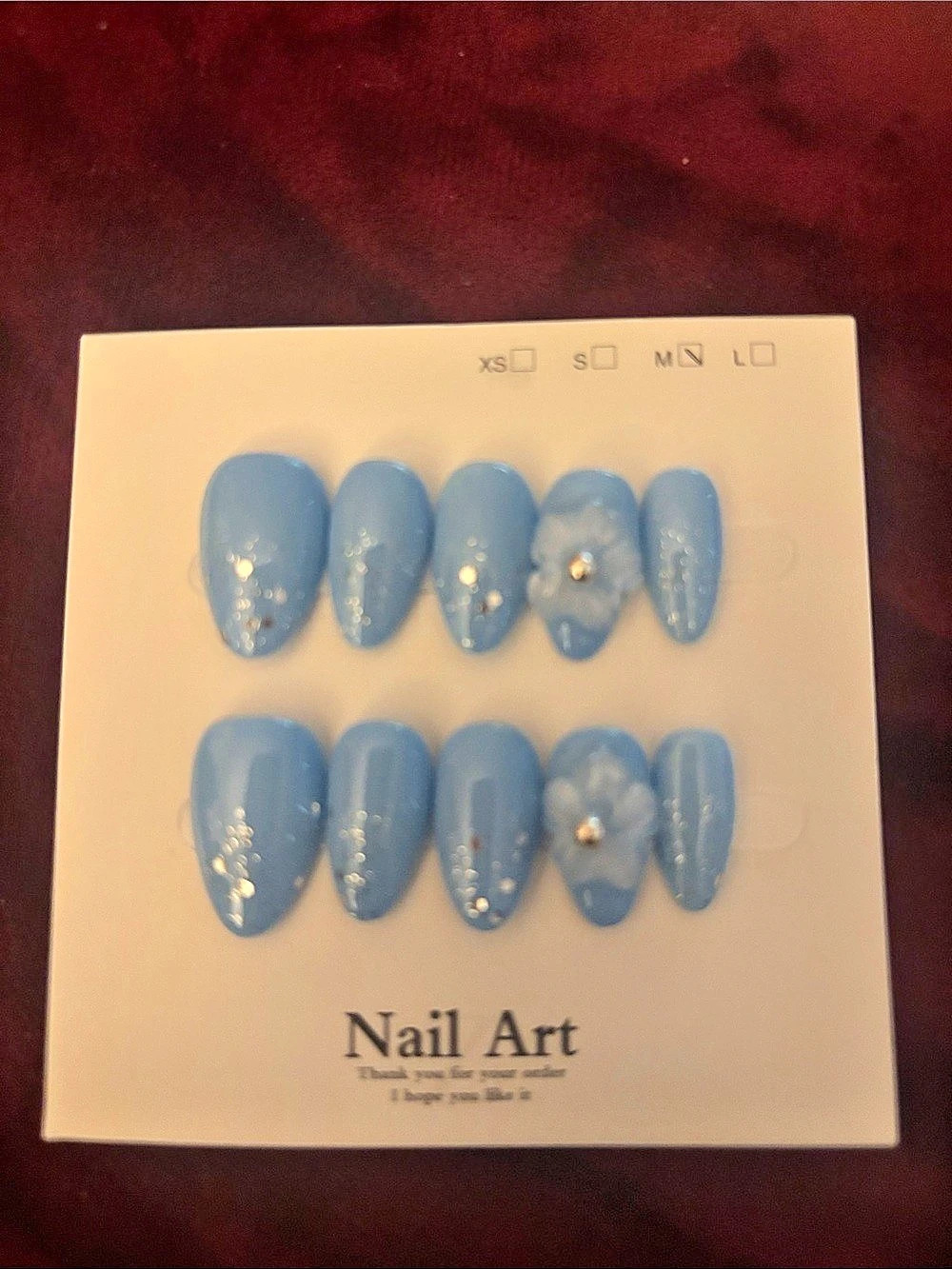 Blue Nail Art Press-On Nails
